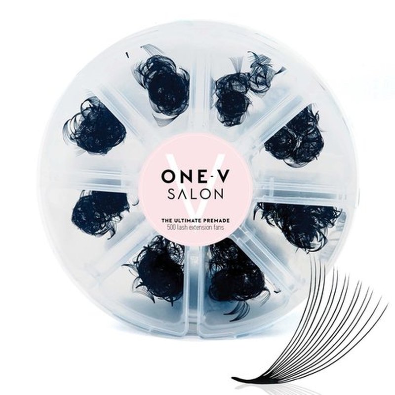 One V Salon, 500 Loose Professional Use Premade Fans Eyelash Extensions,C Curl Volume Lashes,10D 20D 14D-0.05 Thickness,9-16mm Fluffy Handmade Fan Mixed Tray