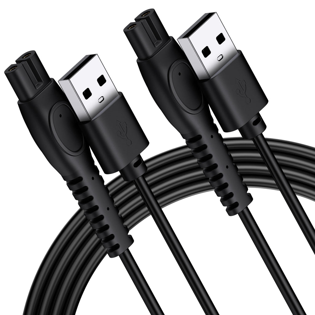 Meliya 2 Pack 5V Shaver Charging Cable for Philips Norelco One Blade 360 QP2724 QP2834 QP1924 QP4631 QP6542 QP4530 QP6552, MG7910 MG5910 MG9525, X3001 S3341 X3052