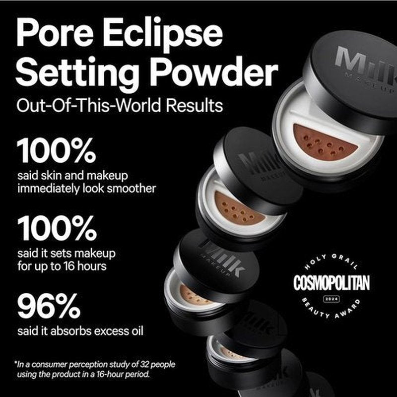 Milk Makeup Pore Eclipse Matte Translucent Setting Powder - Controls Shine & Blurs Pores | 16-Hour Weightless, Talc-Free Formula