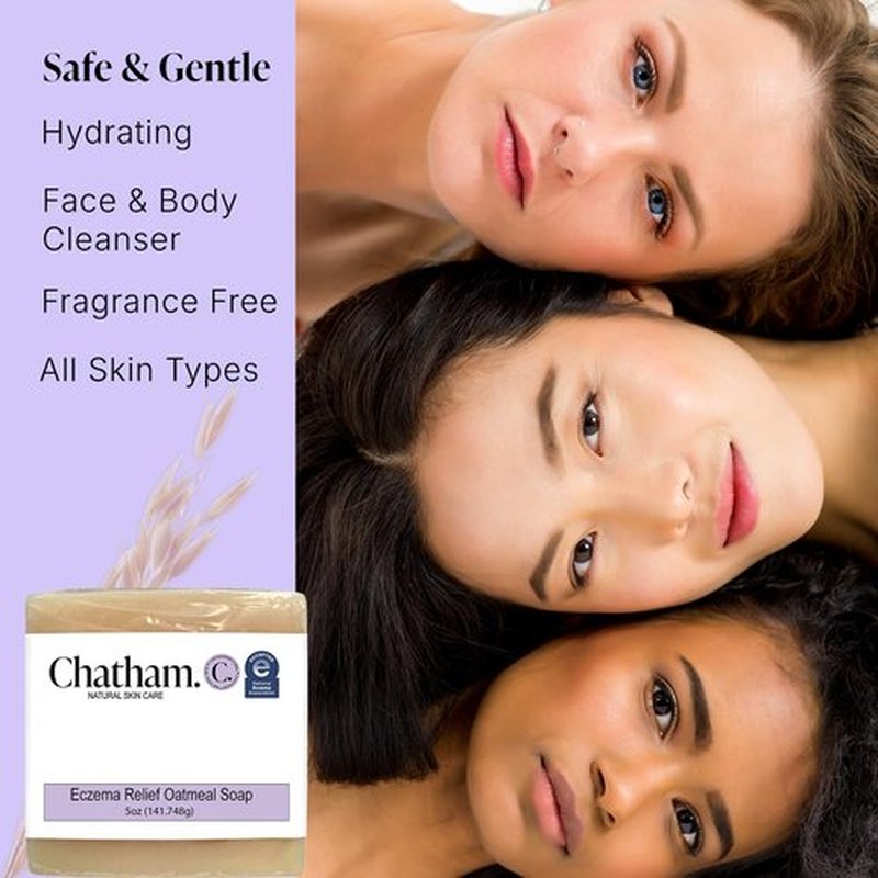Chatham Natural Skin Care Eczema Relief Oatmeal Soap, oatmeal bath, treatment for eczema rosacea, psoriasis (4)