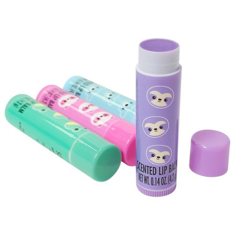 LUV HER Lip Balm Set Pack of 4 - Tinted Lip Balm with Playful Colors and Flavors - Perfect Girls Makeup Accessory - Ideal for Dry Weather Protection, Ages 3+