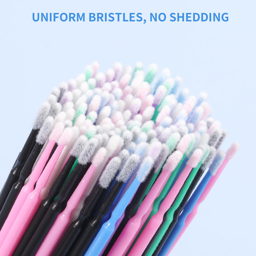 Annhua Disposable Micro Applicators 400 Pcs Precise Dental Applicator Brush with Nylon Tips, No Shedding Micro Swabs for Eyelash Extensions, Art, Cosmetics and Electronics - Pink