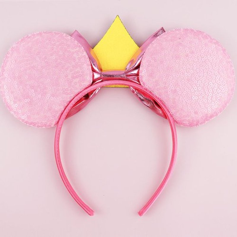 LIHELEI Aurora Mouse Ears Headband, Princess Aurora Headbands for Girls Birthday Party, Sleeping Beauty Ear Costume Headwear Hair Accessories -Hotpink Aurora