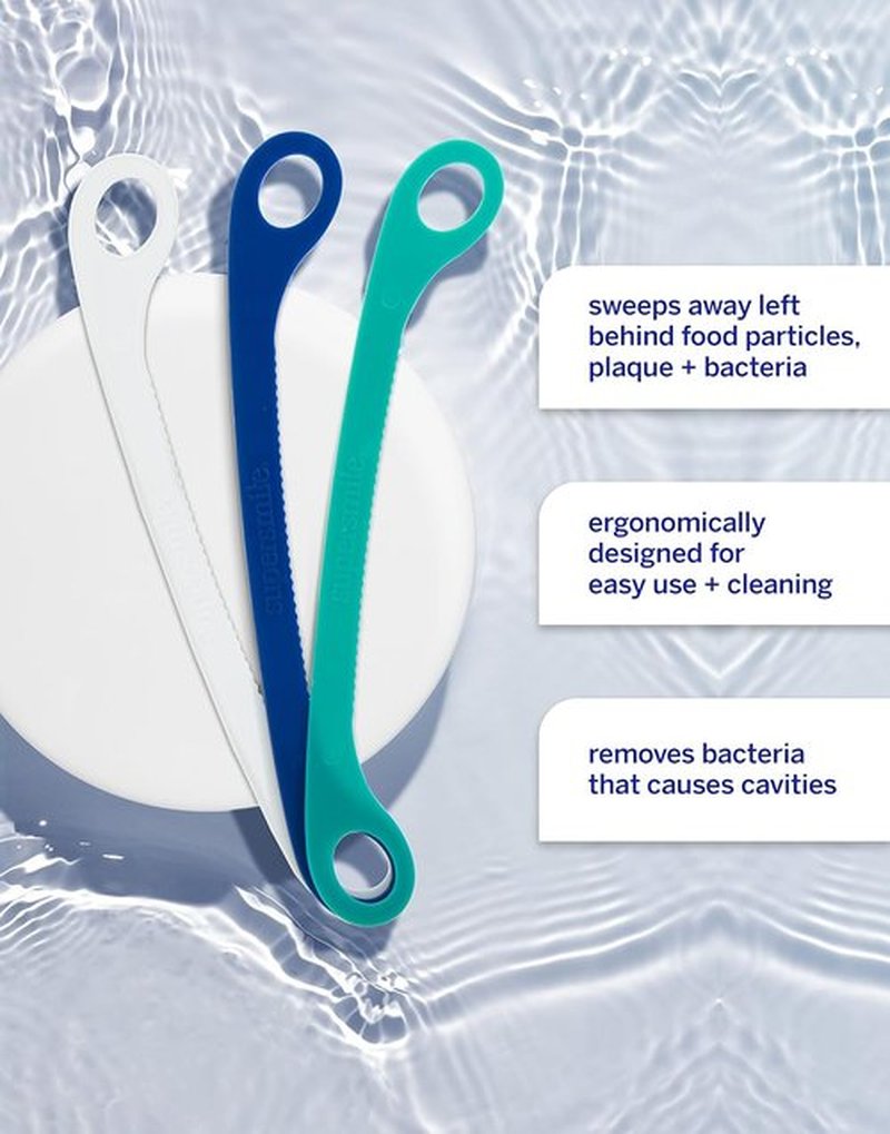 Supersmile Tongue Cleaner - Ergonomic Reusable Tongue Scraper, 3 Count for Fresh Breath