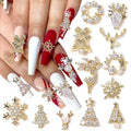 12pcs Christmas Nail Charms,Alloy Chrismas Nail Art Charms Nail Gems Nail Rhinestones Shiny Zircon Snowflake Elk Xmas Tree Chrismas Garland Nail Decor Rhinestones for Nails Jewelry Women Nail Supplies