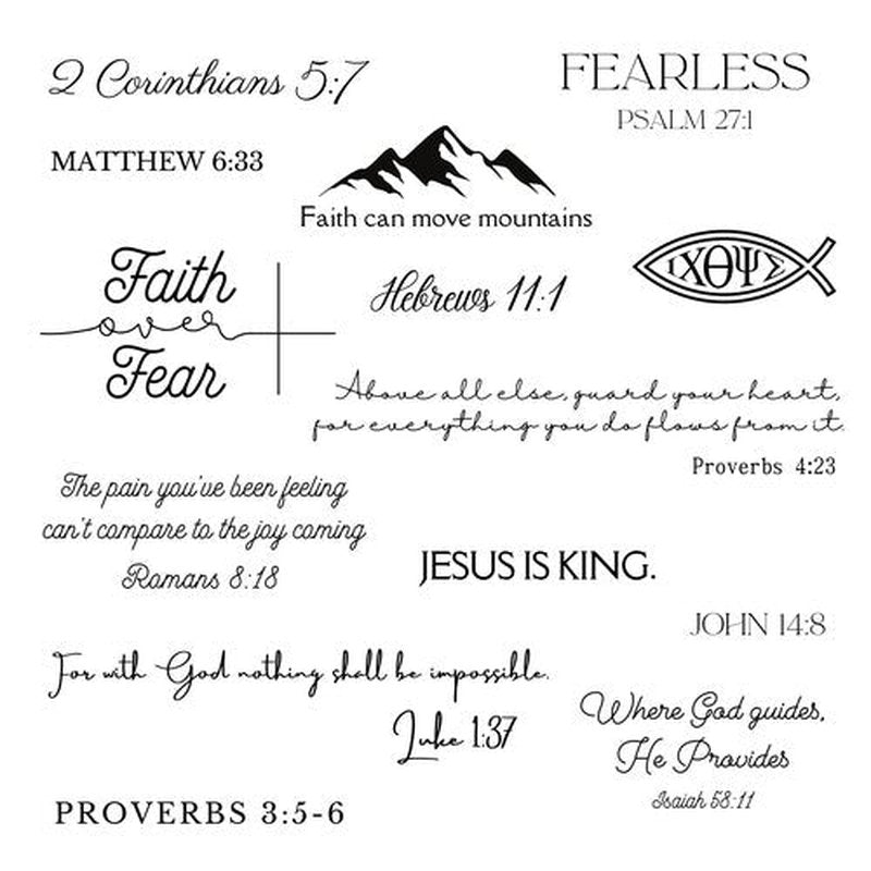 One Grace Christian Temporary Tattoos - Inspirational Scriptures Selections - Christian Motivational Bible Verse Words and Cross Tattoos (Walk by Faith)