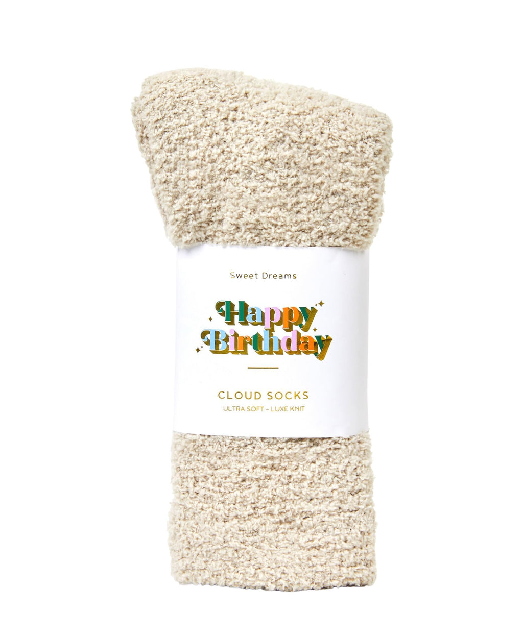 Unboxme Fuzzy Socks for Women - Cozy Cloud Socks, Ultra Soft Plush Sleep Socks for Women & Men, Birthday Gift with Travel Tote, Stone, 1 Pair