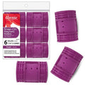 Annie Snap-On Magnetic Hair Rollers - Extra Jumbo 1.75 Inch for Secure Hold - Purple, 6 Count