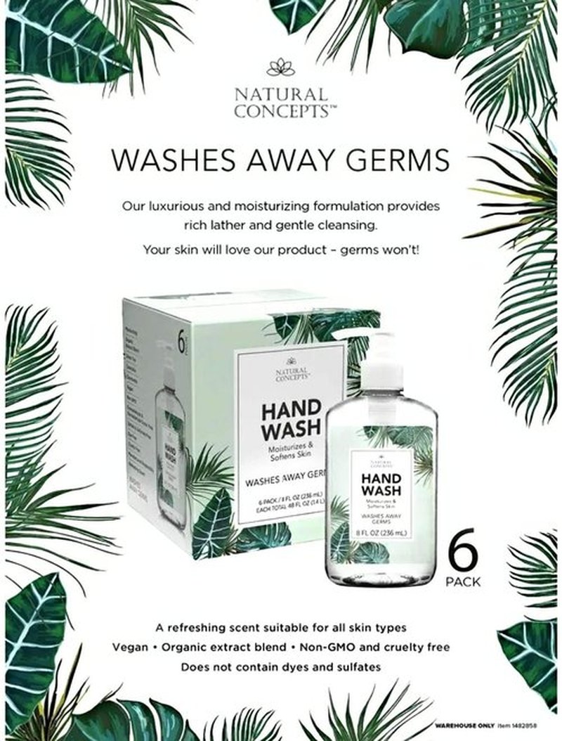 Natural Concepts Hand Wash 6-Pack / 8 oz Pump Bottles