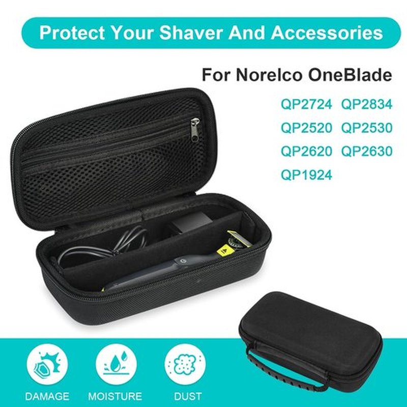 SLODE Hard Travel Case - Philips Norelco OneBlade QP Series | Durable Carrying Bag with Handle (Black)