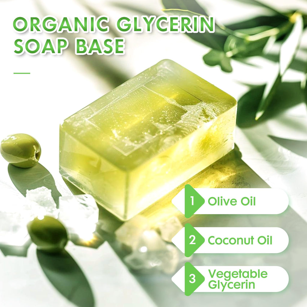 EDSRDRUS 2 LB Glycerin Soap Base Pre-Cut Moisturizing Natural Base Melt and Pour DIY Handmade for Crafting Soap Making