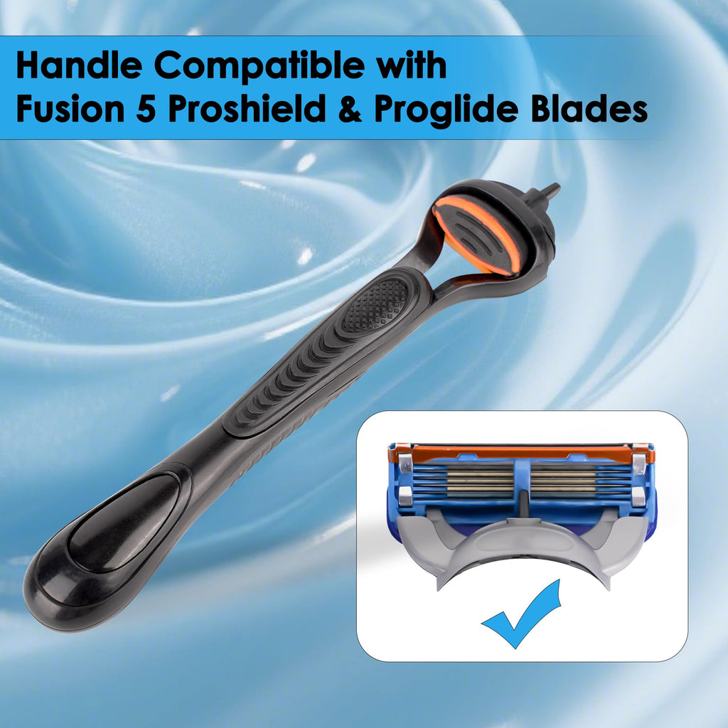 TOCCOOL Plastic Razor Handle Replacement, Men's Shaving Razor Handle, Shaver Handle Compatible with Gillette Fusion 5 Proshield & Proglide Blade Refill