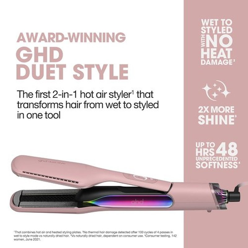 GHD Duet Style - 2-in-1 Flat Iron Hair Straightener & Dryer | Transform Wet Hair to Styled with No Heat Damage | 2X Shine