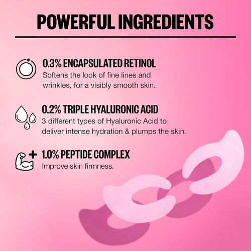 Peace Out Retinol Eye Lift Patches - 360° Biocellulose Mask with Retinol & Peptides | 5 Pairs for Youthful Skin