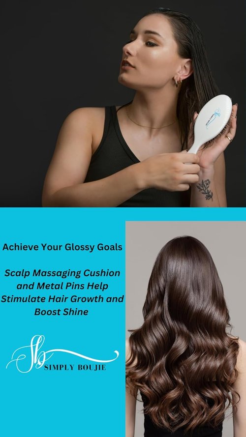 Skiennix Professional Wet & Dry Detangling Hair Brush - Smooth Steel Bristles for All Hair Types | Scalp Massage Design