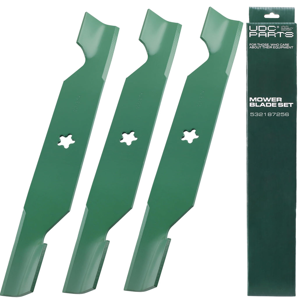 UDC Parts 532187256 54 inch High Lift Lawn Mower Blades 5-Point Star,3 Pack