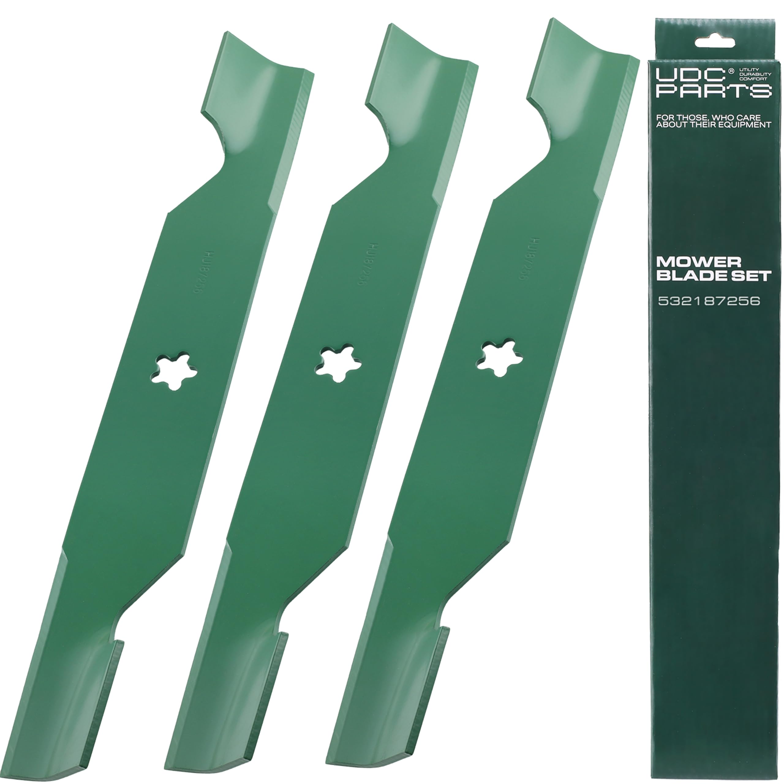 UDC Parts 532187256 54 inch High Lift Lawn Mower Blades 5-Point Star,3 Pack