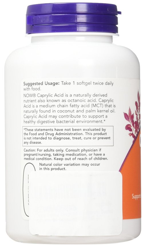 Now Foods, Caprylic Acid, 100 sgels (Pack of 2)