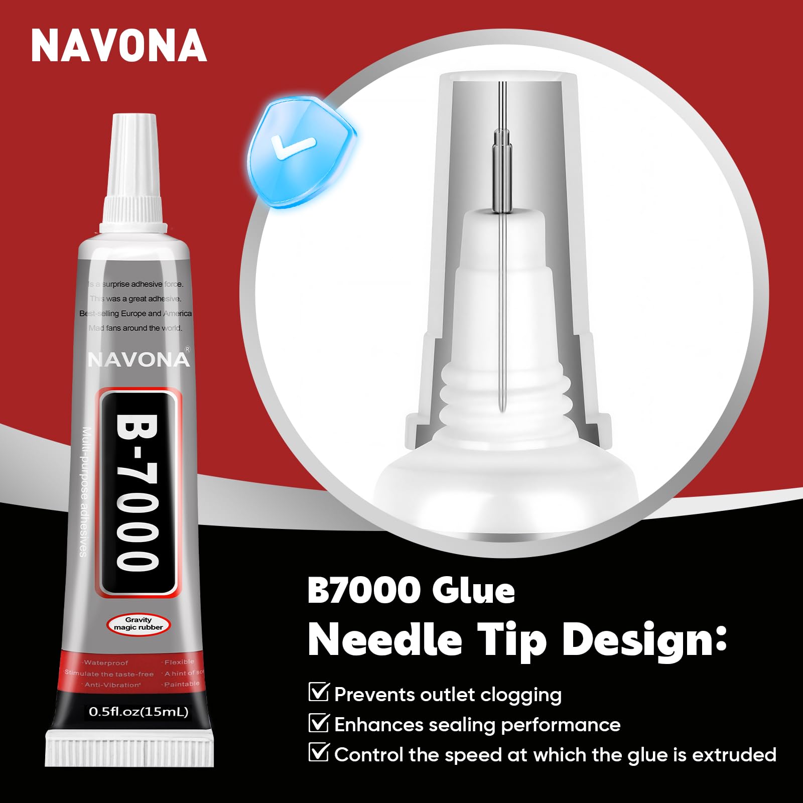 20 PCS 15ml B7000 Glue Clear with Precision Tip, Bedazzling Glue, Super Glues, Rhinestone Glue for Nail, Craft Glues, Jewelry Making, Nail Art, DIY, Makeup, Shoes