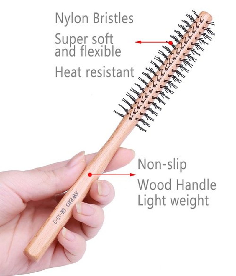 PERFEHAIR Small Round Brush for Short Hair, 1 Inch Mini Quiff Roller for Women and Men, Best for Thin Hair, Bangs, Beard, Styling, Lifting, Curling