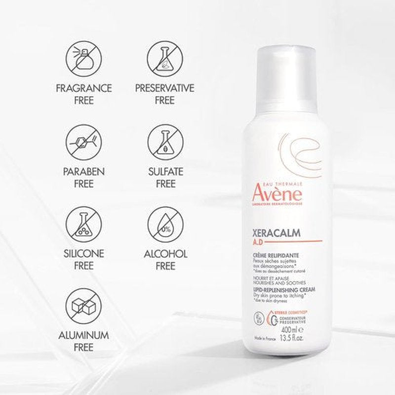 Avène XeraCalm A.D Lipid-Replenishing Cream - Restore Skin Barrier for Eczema & Dry Skin | 6.7 Oz, Fragrance-Free