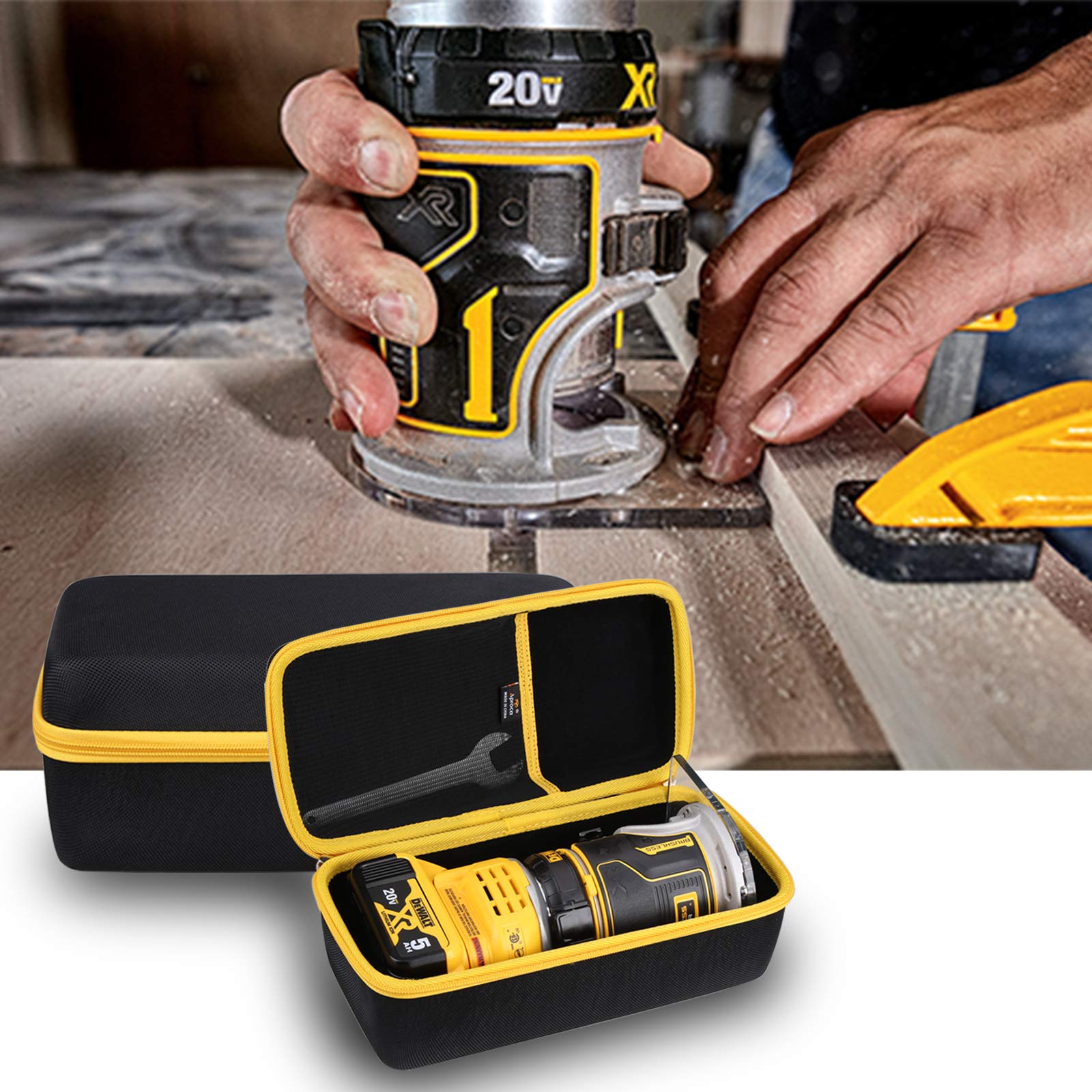 Aproca Case Compatible with DEWALT DCW600B 20V MAX XR CMPCT Metal Fixed Base Router, Portable Storage Protective Bag for Accessories (Case Only)