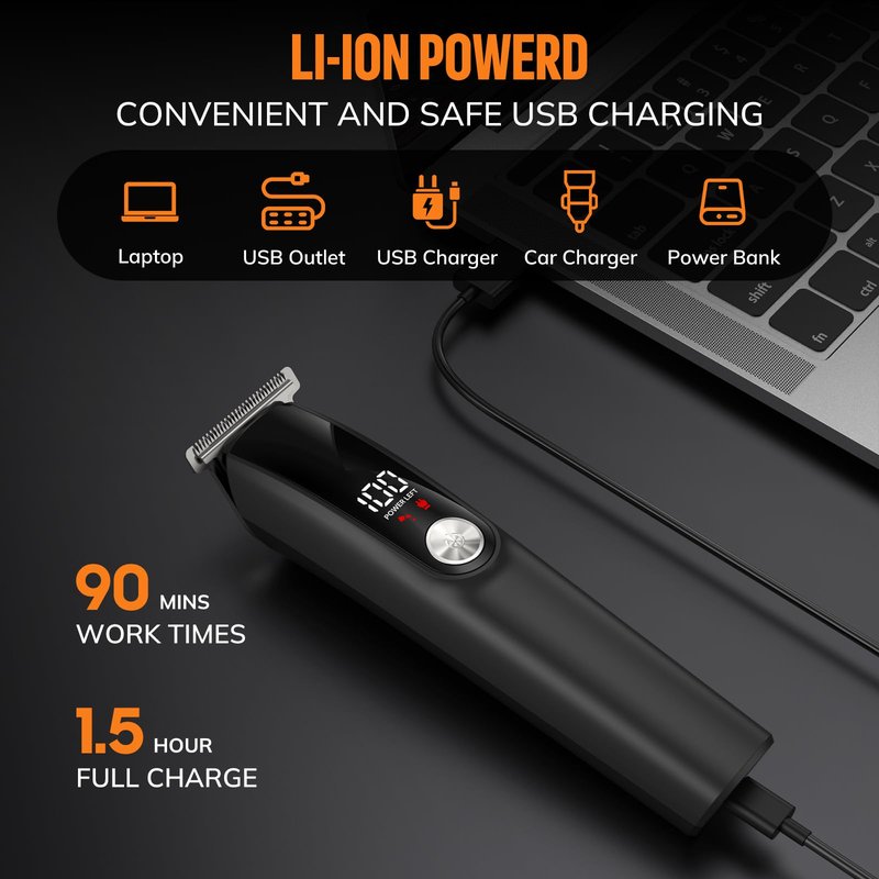 Ynasen Beard Trimmer for Men Hair Clippers - 6 in 1 Professional Grooming Kit Cordless Hair Clipper Trimmers Set Waterproof,Electric Shaver Razor for Face Nose Body Mustache