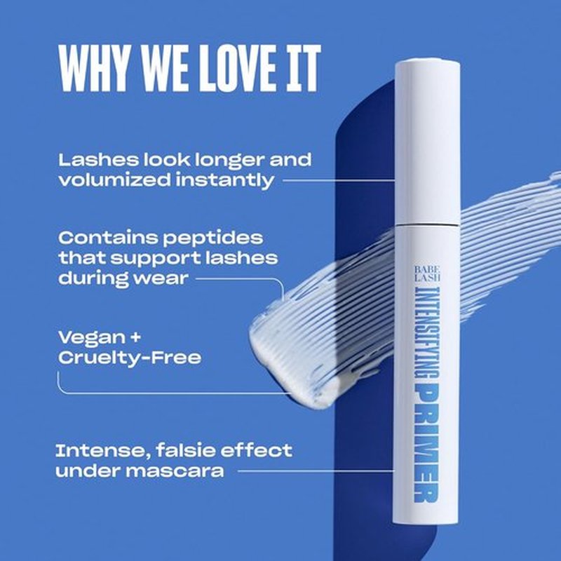 Babe Original Intensifying Lash Primer & Mascara Mask - Nourish & Boost Volume with Peptides, 0.5 oz