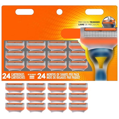 Gillette Fusion 5 Razor Blades - 24 Premium 5-Layer Stainless Steel Cartridges for Smooth Shaving