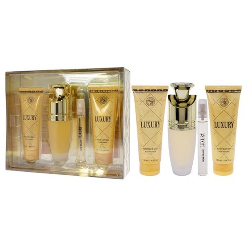 New Brand Luxury Women's Gift Set - 4 Pc EDP Spray, Shower Gel & Body Lotion | 3.3oz & 4.4oz