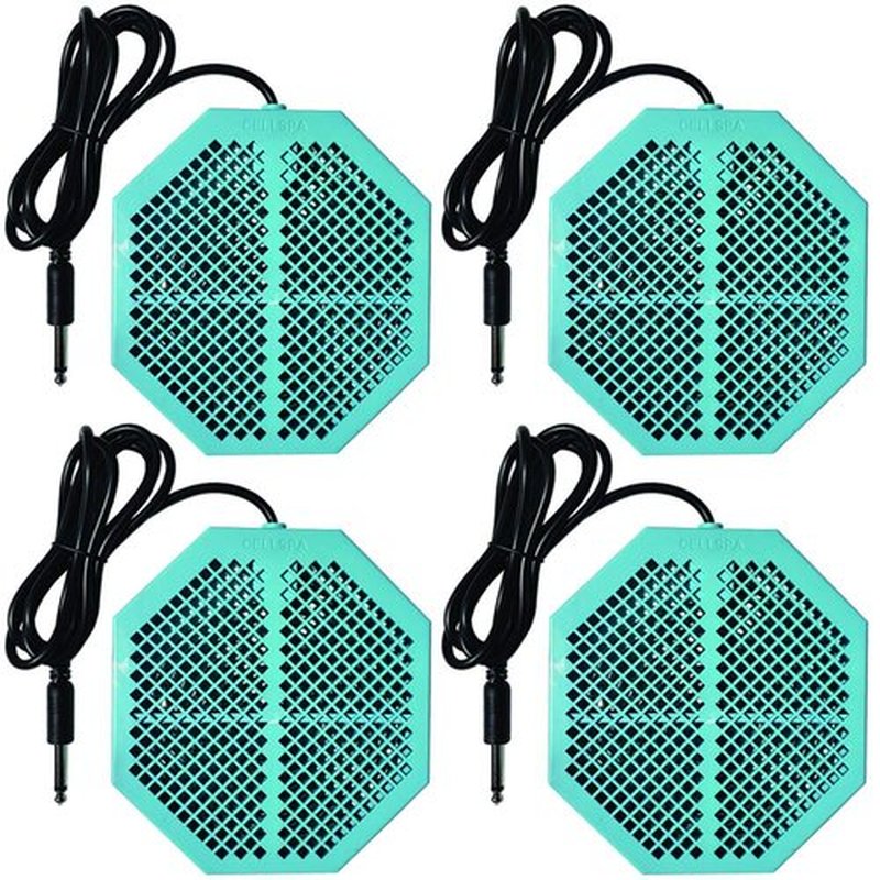 Cell Spa 4 Pack CS-900 Twice Powerful 6.5" x 5.5" Ion Detox Foot Bath Arrays Flat Dual Coil Stainless Steel Aqua Ionic Cleanse Array Compatible with Most 1/4" Plug Type Detox Machines