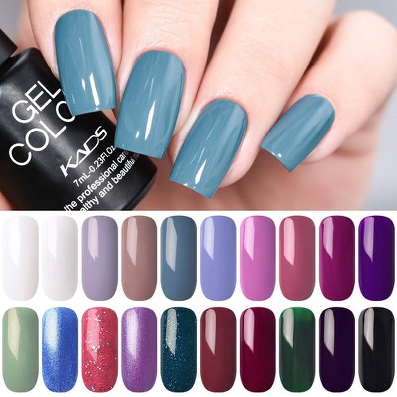 KADS 23 Colors Nail Gel Polish Set with Bright and Matte Top and Base Coat White Black Blue Purple Glitter