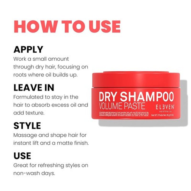 ELEVEN AUSTRALIA Dry Shampoo Volume Paste - Adds Texture & Freshness, Lightweight Formula for All Hair Types
