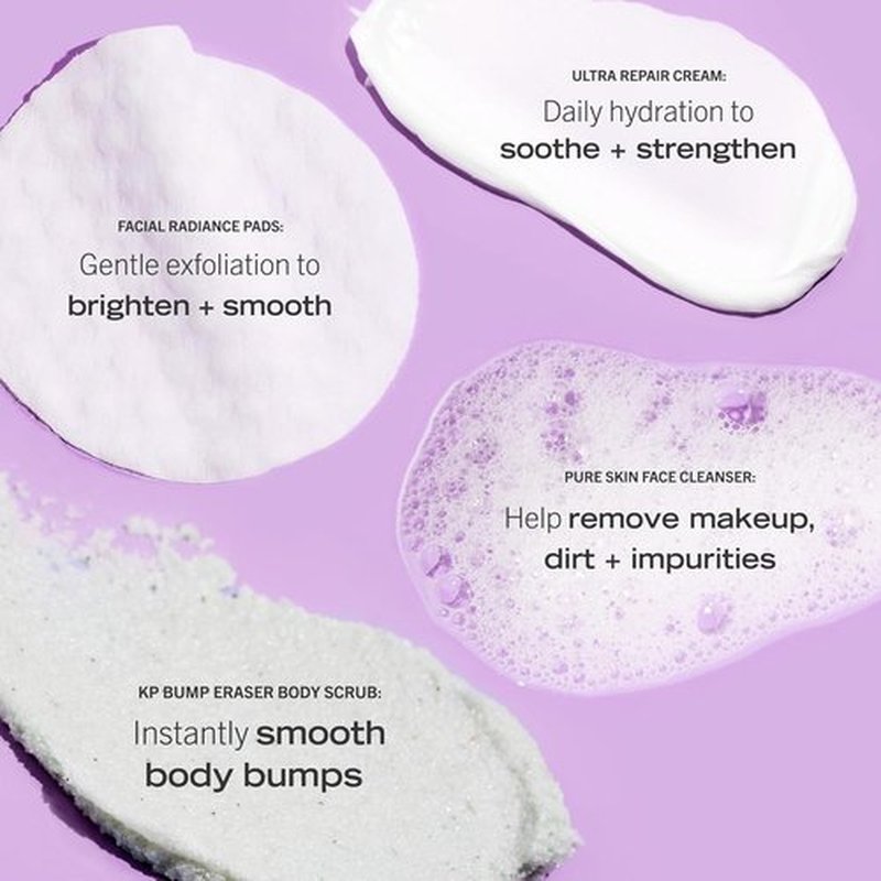 First Aid Beauty - Hydrated Glow Kit | Exfoliating Body Scrub, Facial Pads & Ultra Repair Cream, 4ct