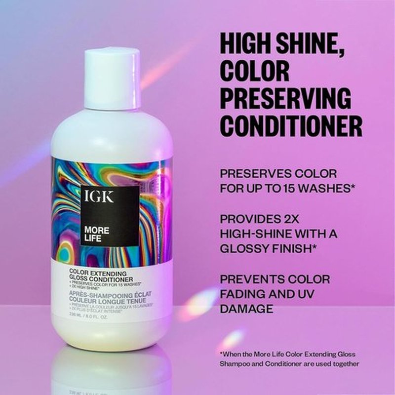IGK MORE LIFE Color Extending Conditioner - Boost Gloss & Softness | Protects Color-Treated Hair