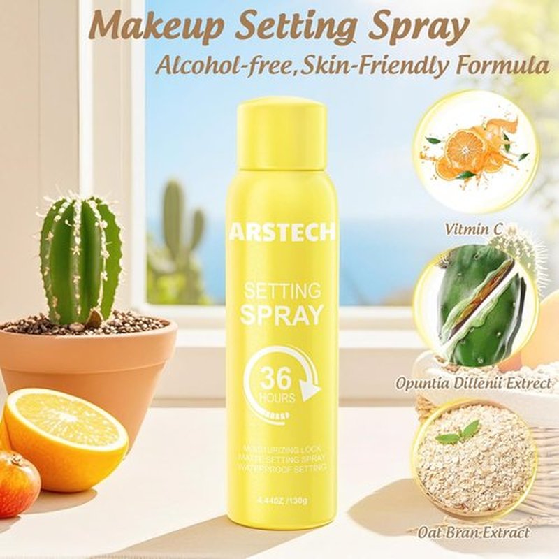 Skiennix Setting Spray - Long-Lasting Makeup Fixative with Vitamin C | 4.44 oz Dewy Hydrating Mist