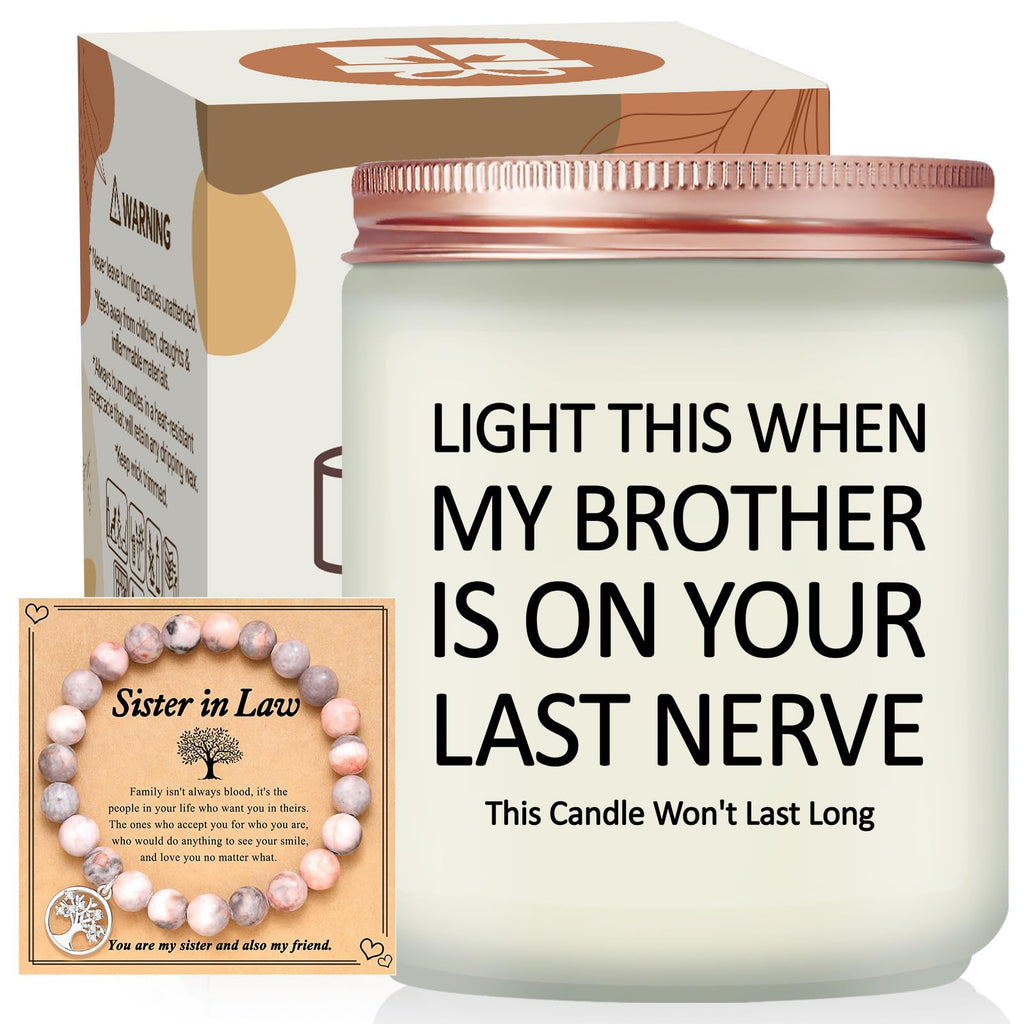 Volufia Sister in Law Gifts - Mothers Day, Christmas, Birthday, Wedding Gifts for Sister in Law - Lavender Scented Candles