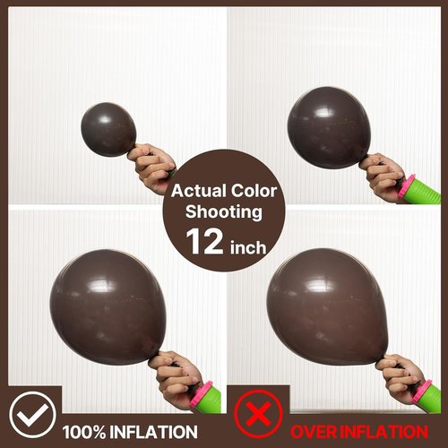 PartyWoo Dark Brown Balloons - 100pcs Boho Coffee Neutral Fall Arch Kit | 5-18 Inch Sizes for Celebrations