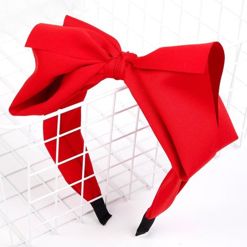 Huachi Red Bow Headbands for Women Girls Christmas Holiday Bow Headband, Vintage Red Headband for Halloween Costume