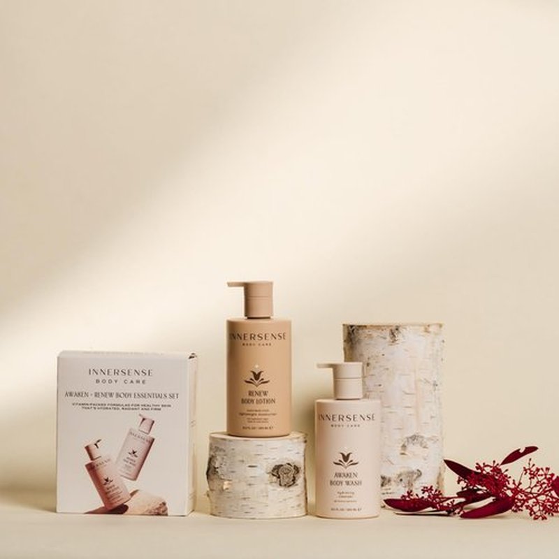 INNERSENSE Organic Beauty - Awaken + Renew Body Essentials Set | Non-Toxic, Cruelty-Free, Clean Skincare (2 piece set)