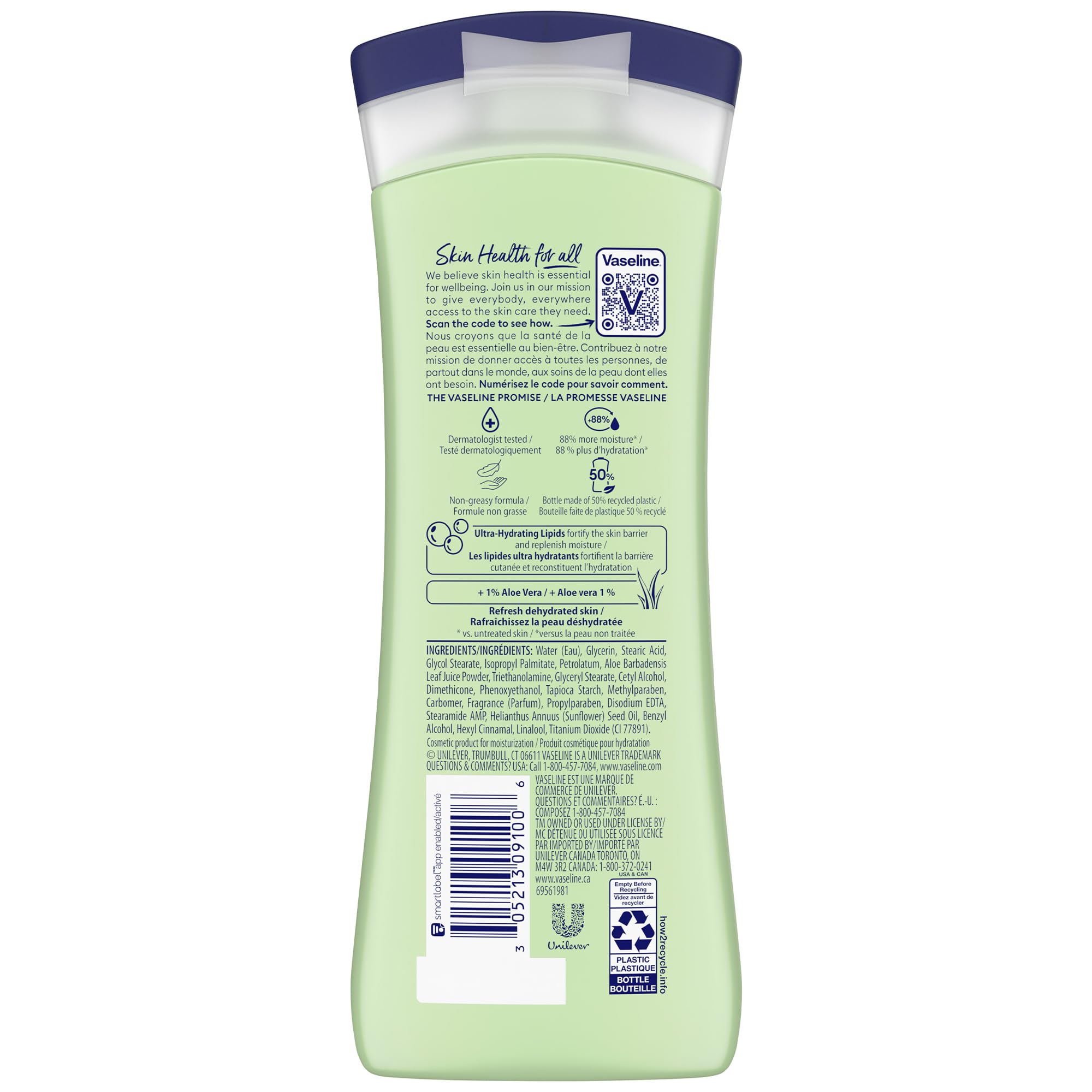 Vaseline Soothing Hydration 2-Pack – Intensive Care Moisturizing Hand and Body Lotion with Aloe, Ultra-Hydrating Lipids, 48 Hours of Moisture, 10 Oz Ea