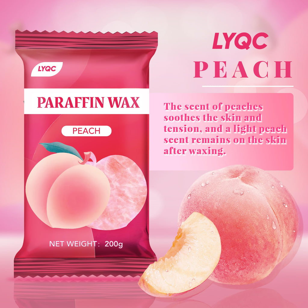 LYQC Paraffin Wax Refill, 10 packs of Paraffin Bath Wax for Hands and Feet for relief of stiff muscles and arthritic pain - deeply moisturises and protects the skin of the hands and feet (Peach)