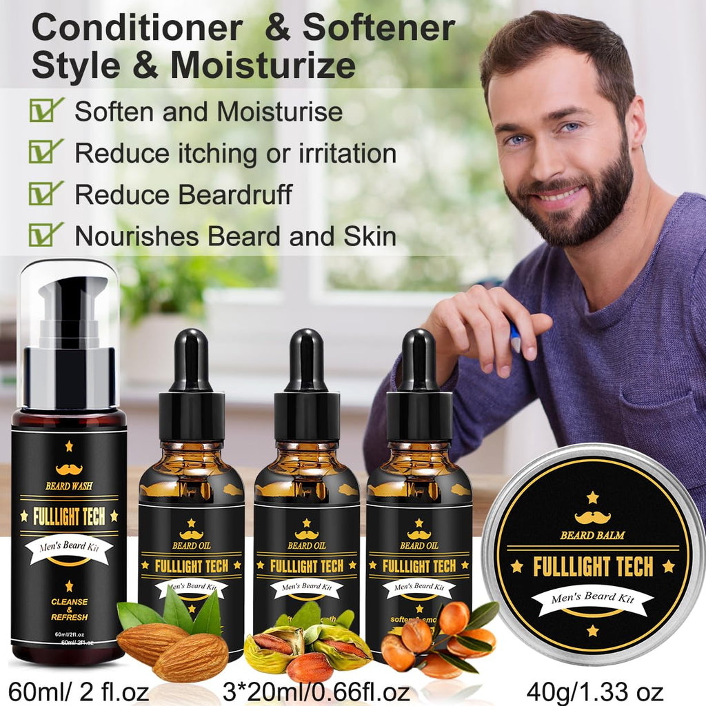 FULLLIGHT TECH Christmas Gifts for Men,Skin Care for Men,Beard Care Kit