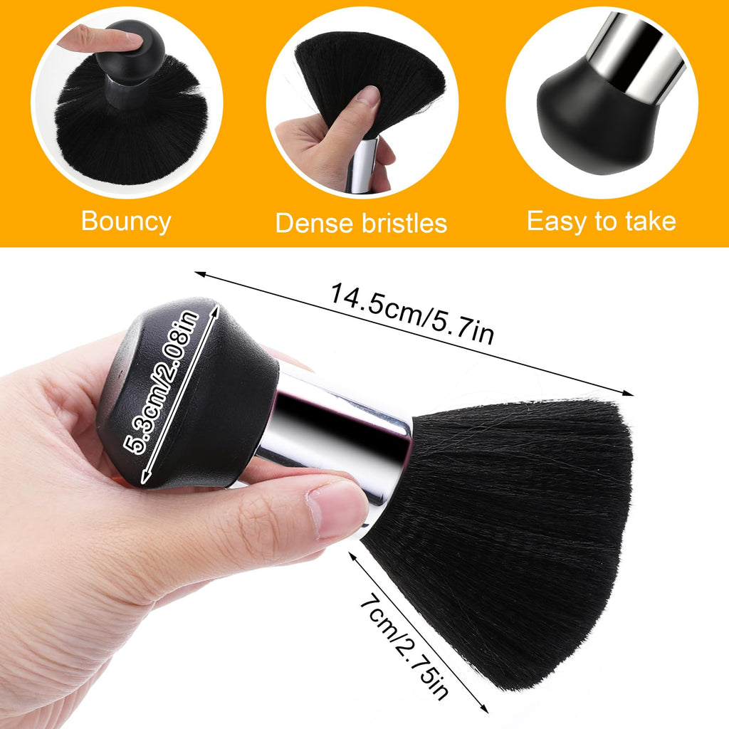 Barber Brush And Neck Duster Set - 2 Pcs Professional Barber Brushes Soft Barber Neck Duster, for Cleaning, Hair Cutting, Hair Stylist Tools and Salon Supplies