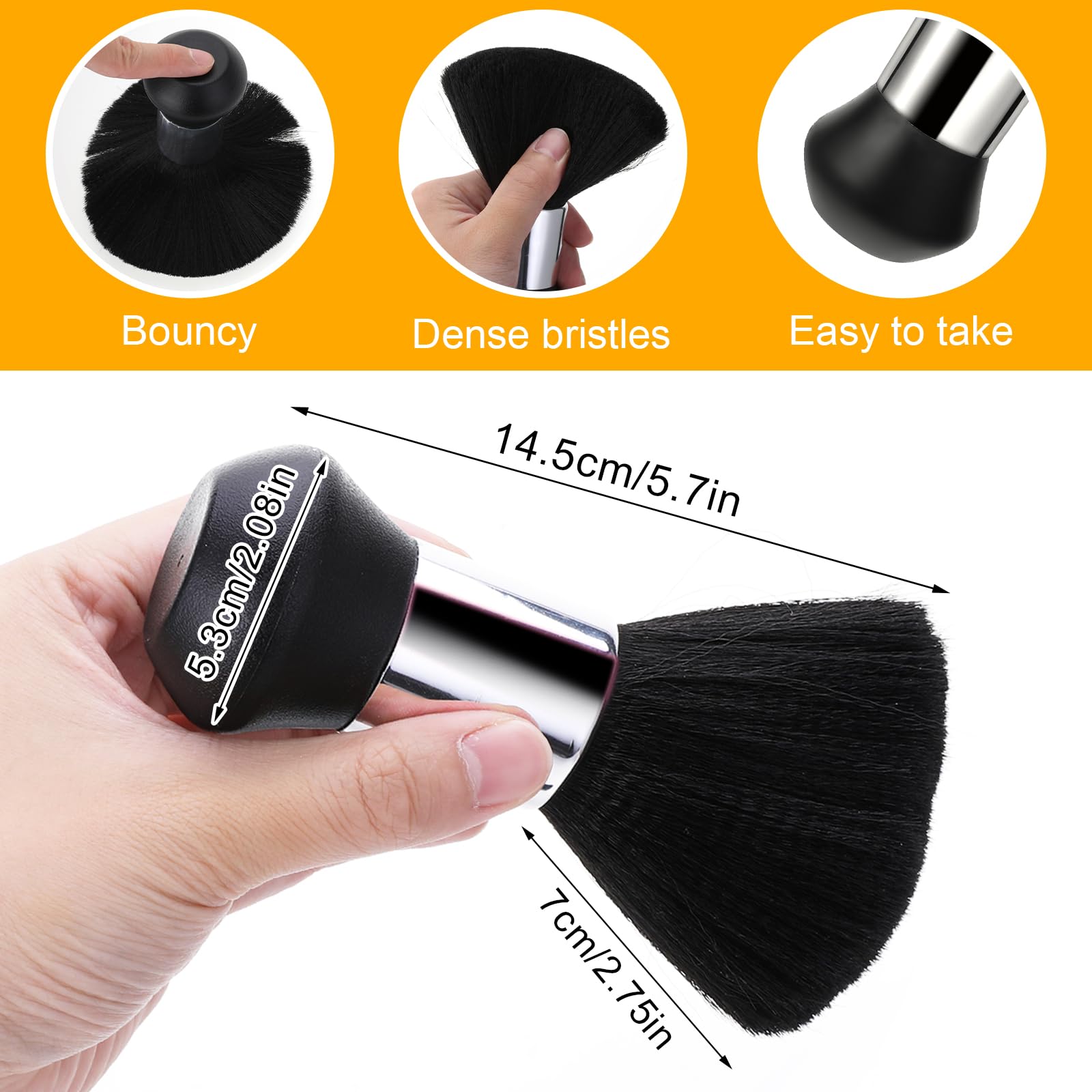 Barber Brush And Neck Duster Set - 2 Pcs Professional Barber Brushes Soft Barber Neck Duster, for Cleaning, Hair Cutting, Hair Stylist Tools and Salon Supplies