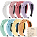 obeoby 8Pcs Girls Headbands, Knotted Headbands for Teen Girls Summer Outdoor Outfit Light Multicolor Series Easter Basket Stuffers Hair Accessories Trendy Stuff