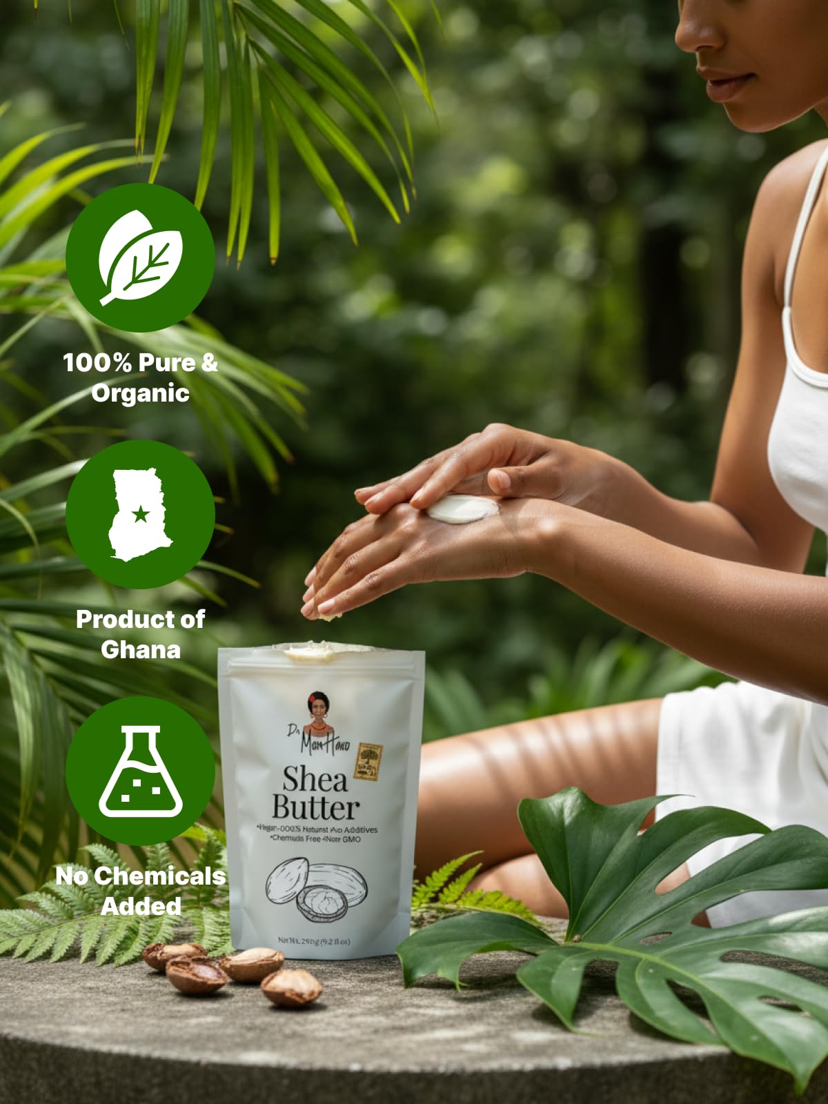 Organic Raw Shea Butter Intensive Moisturizer | 100% Pure,Natural & Unrefined Multi-Purpose Body & Face Butter for Dry Skin, Hair & Lips, 3.53 oz.