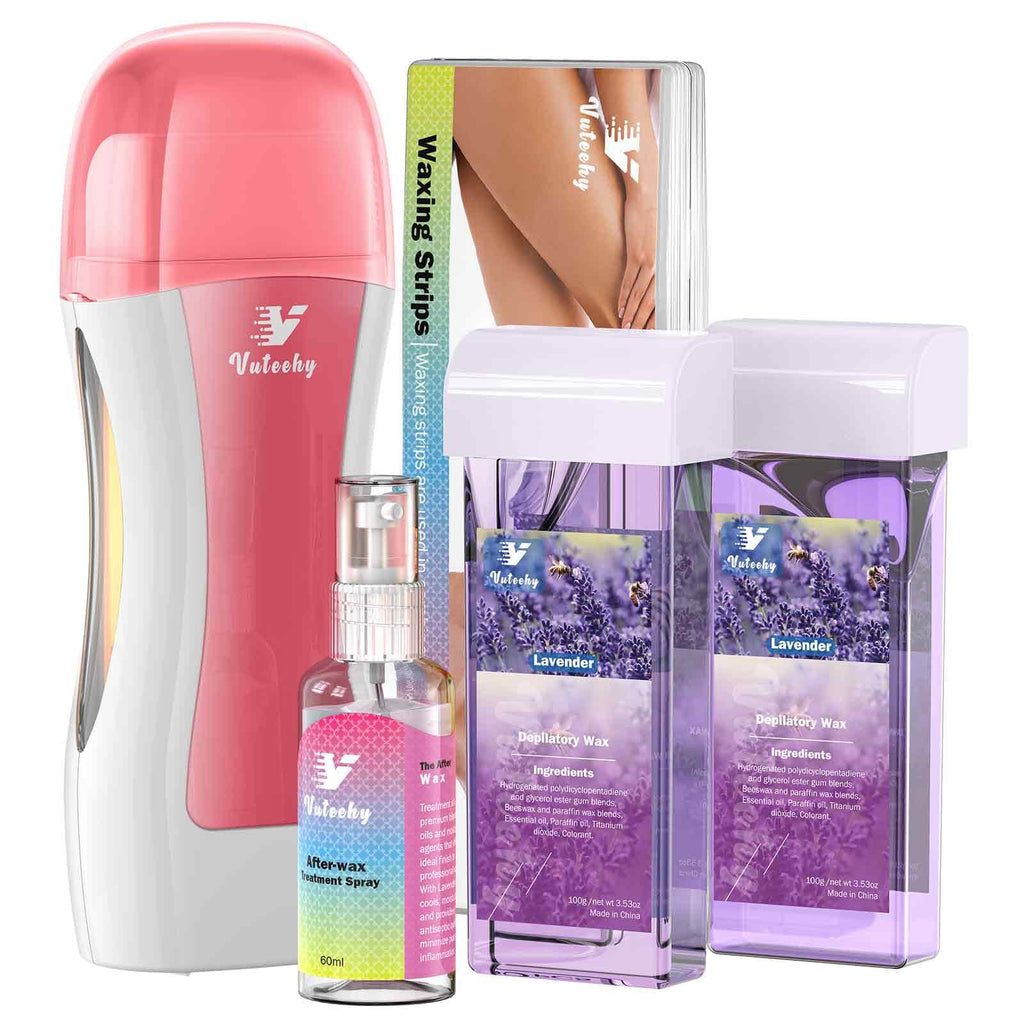 Roll on Wax Kit, Waxing Roller Kit for hair removal, with 2 Wax Cartridges & 50 Pcs Waxing Strips & 1 Post Oil-4