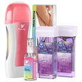 Roll on Wax Kit, Waxing Roller Kit for hair removal, with 2 Wax Cartridges & 50 Pcs Waxing Strips & 1 Post Oil-4