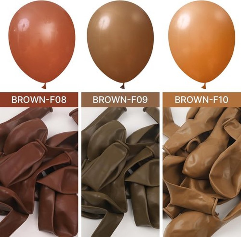 PartyWoo Brown Balloons - 120-Piece Boho Neutral Fall Arch Kit | 18", 12", 10", 5" Sizes for Birthday & Baby Shower